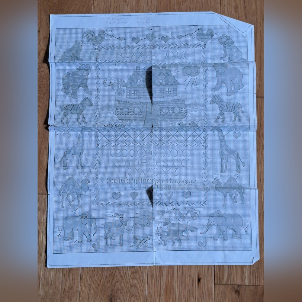 Elsa Williams Two By Two Noah's Ark Sampler Counted Cross Stitch-Started - Picture 12 of 14